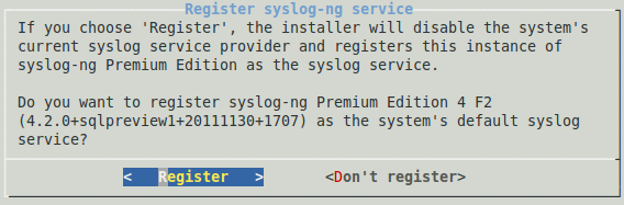 Registering as syslog service