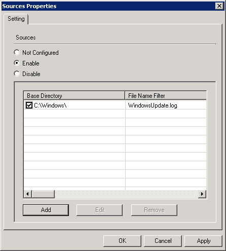 Sources properties